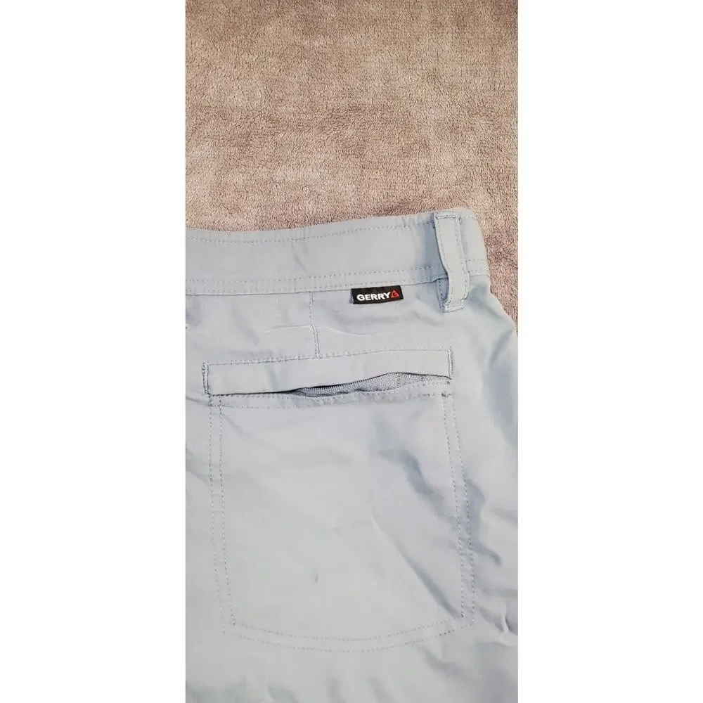 Gerry Shorts Mens Sz 34 Gray Nylon Stretch Hiking Belted Outdoor Pockets Za1-56 - Picture 7 of 8